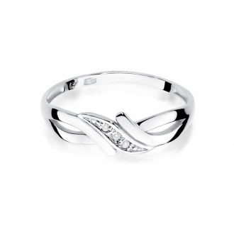 Pierścionek zaręczynowy z białego złota z brylantami 0.02ct BD192/W