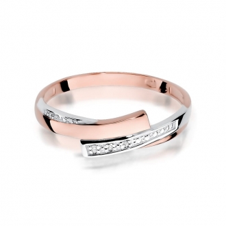 Pierścionek z różowego złota z brylantami 0.02ct BD196/R