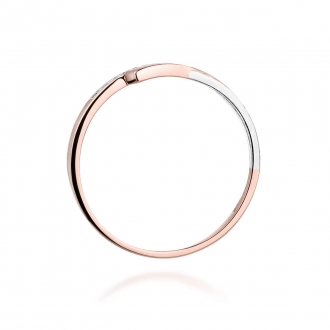 Pierścionek z różowego złota z brylantami 0.02ct BD196/R