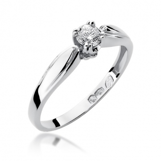 Pierścionek zaręczynowy z białego złota z brylantem 0.24ct BD197/W