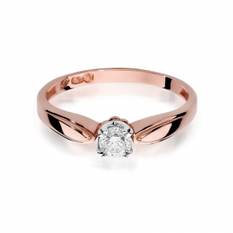 Pierścionek z różowego złota z brylantem 0.24ct BD197/R