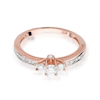 Pierścionek z różowego złota z brylantami 0.42ct BD199/R