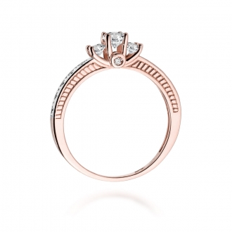 Pierścionek z różowego złota z brylantami 0.42ct BD199/R
