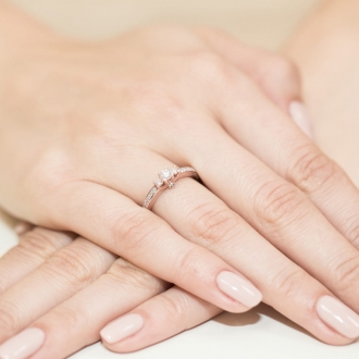 Pierścionek z różowego złota z brylantami 0.42ct BD199/R