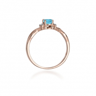 Pierścionek  z różowego złota z topazem i brylantami BD19T/R