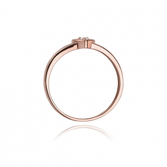 Pierścionek z różowego złota serce z brylantem 0.04ct BD1/04/R