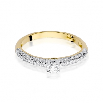 Złoty pierścionek zaręczynowy z brylantami 0.36ct BD200