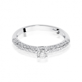 Pierścionek zaręczynowy z białego złota z brylantami 0.36ct BD200/W