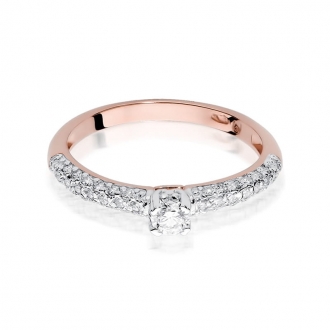Pierścionek z różowego złota z brylantami 0.36ct BD200/R