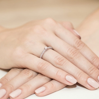 Pierścionek z różowego złota z brylantami 0.36ct BD200/R