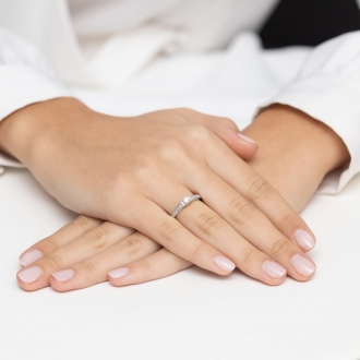 Pierścionek zaręczynowy z białego złota z brylantami 0.24ct BD201/W