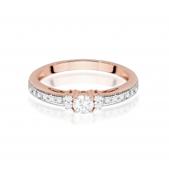 Pierścionek z różowego złota z brylantami 0.24ct BD201/R