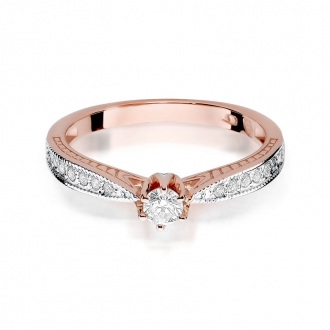 Pierścionek z różowego złota z brylantami 0.30ct BD202/R