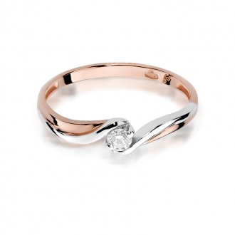 Pierścionek z różowego złota z brylantem 0.08ct BD211/08/R