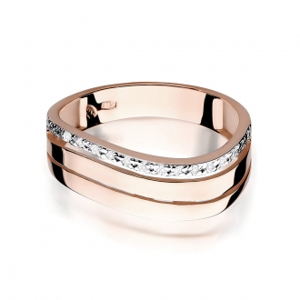 Pierścionek z różowego złota z brylantami 0.09ct BD214/R