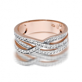 Pierścionek z różówego złota z brylantami 0.27ct BD215/R