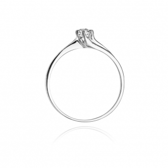 Pierścionek zaręczynowy z białego złota z brylantem 0.10ct BD21/W