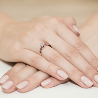 Pierścionek z różówego złota z brylantem 0.25ct BD222B/25/R