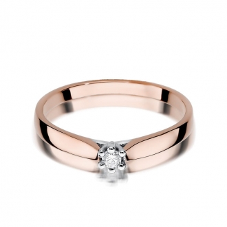 Pierścionek z różowego złota z brylantem 0.08ct BD222/08/R