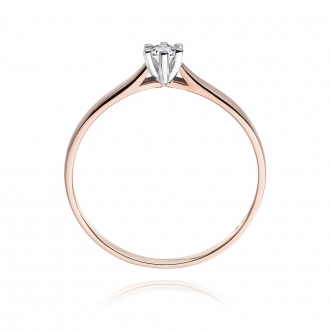 Pierścionek z różowego złota z brylantem 0.08ct BD222/08/R