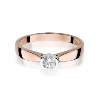 Pierścionek z różowego złota z brylantem 0.25ct BD223B/25/R