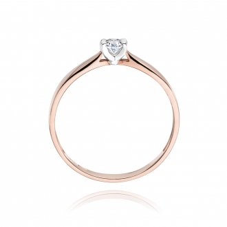 Pierścionek z różowego złota z brylantem 0.10ct BD223/10/R