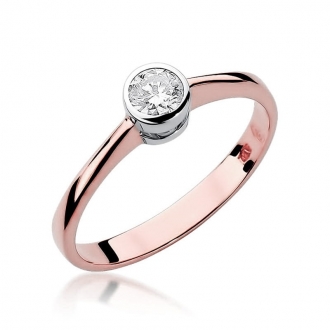 Pierścionek z różowego złota z brylantem 0.25ct BD224B/25/R