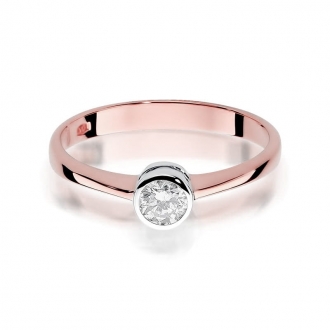 Pierścionek z różowego złota z brylantem 0.25ct BD224B/25/R
