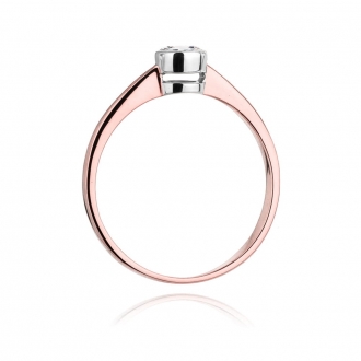 Pierścionek z różowego złota z brylantem 0.25ct BD224B/25/R