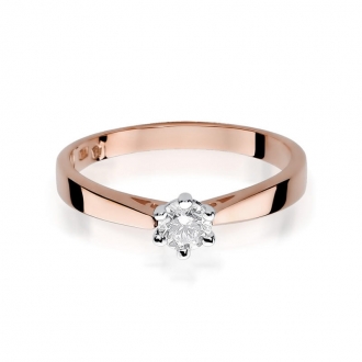 Pierścionek z różowego złota z brylantem 0.25ct BD229B/25/R