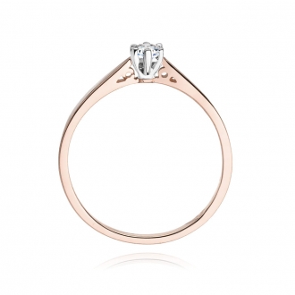 Pierścionek z różowego złota z brylantem 0.10ct BD229/R