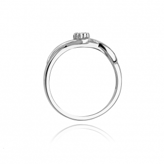 Pierścionek zaręczynowy z białego złota z brylantami 0.04ct BD22/W
