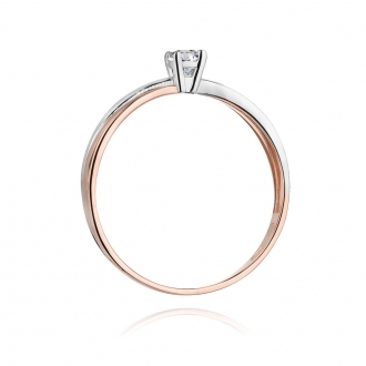 Pierścionek z różowego złota z brylantem 0.10ct BD230/10/R