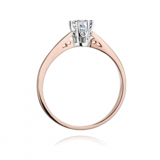 Pierścionek z różowego złota z brylantem 0.30ct BD234/30/R