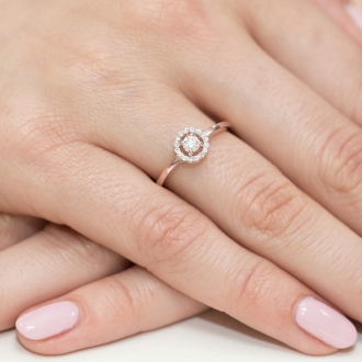 Pierścionek z różowego złota z brylantami 0.20ct BD238/R