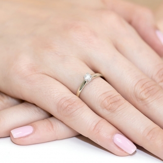 Pierścionek zaręczynowy z białego złota z brylantem 0.20ct BD239/W