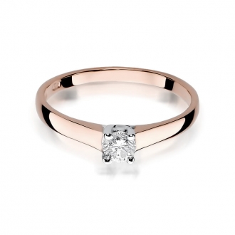 Pierścionek z różowego złota z brylantem 0.20ct BD239/R