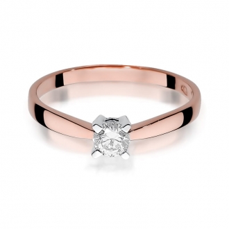 Pierścionek z różowego złota z brylantem 0.20ct BD242/R