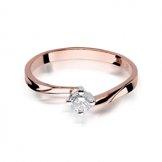Pierścionek z różowego złota z brylantem 0.20ct BD243/R