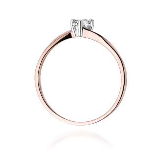 Pierścionek z różowego złota z brylantem 0.20ct BD243/R