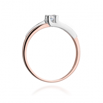 Pierścionek z różowego złota z brylantem 0.12ct BD246/R