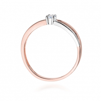 Pierścionek z różowego złota z brylantem 0.10ct BD248/R