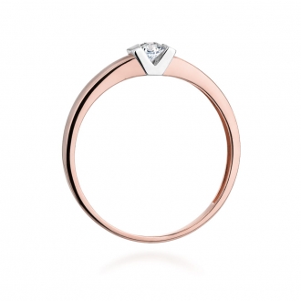 Pierścionek z różowego  złota z brylantem 0.10ct BD249/R