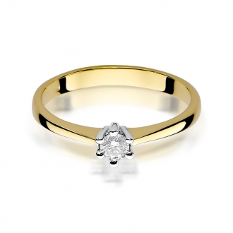 Pierścionek zaręczynowy z brylantem 0.15ct BD256