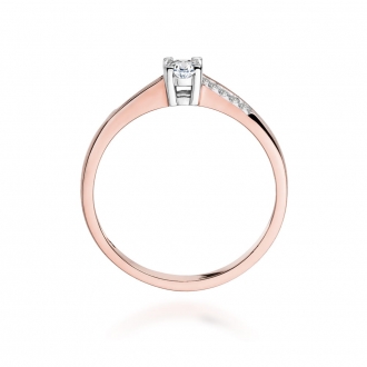 Pierścionek z różowego złota z brylantami 0.19ct BD258/R