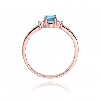 Pierścionek z różowego złota z topazem i brylantami BD264T/R