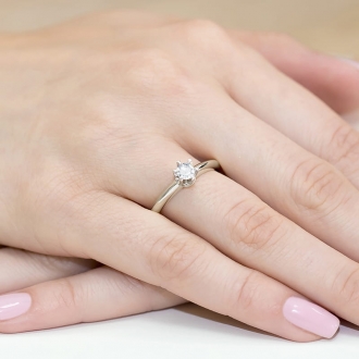 Pierścionek zaręczynowy z białego złota z brylantem 0.30ct BD267/W