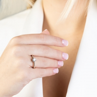 Pierścionek zaręczynowy z białego złota z brylantem 0.30ct BD267/W