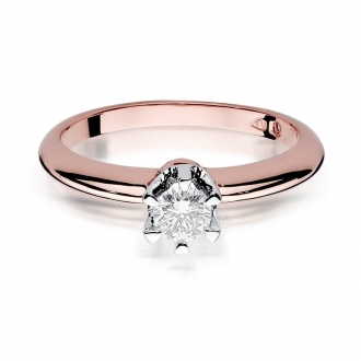 Pierścionek z różowego złota z brylantem 0.30ct BD267/R