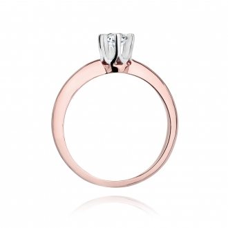 Pierścionek z różowego złota z brylantem 0.30ct BD267/R
